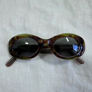 Oscar de la renta oval green acetate sunglasses